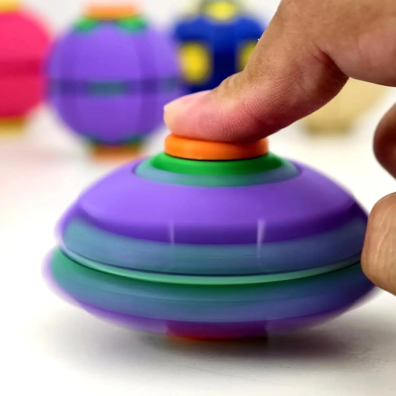 3D Printed Press-Rotating Fidget Spinner Toy, Mechanical Kinetic Desk Stress Reliever, Unique Sensory Gadget for Adults, DIY Specialty Supplies Gift, Fidget Toys